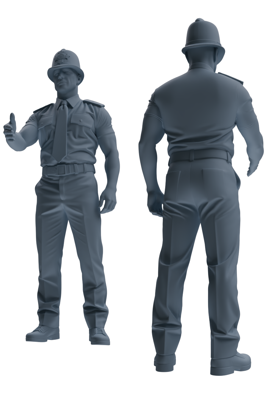 Detail view of MRY-SFW LYGR804 Modern British Police Six-Person Daily Routine Model