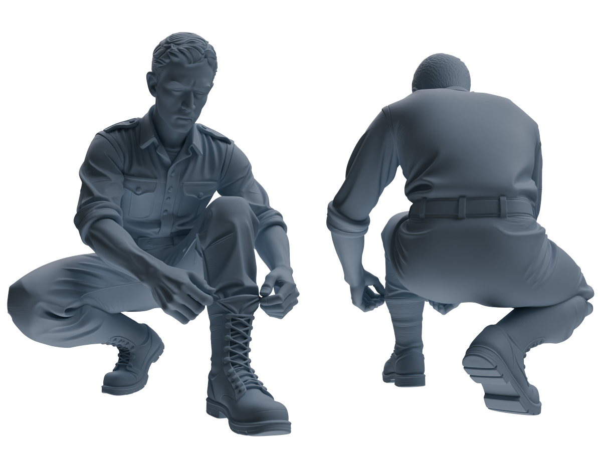 MRY-SFW SSTR175 Miniatures Soldier Model Kit Combat Soldier Pose Modern Model 6 pcs
