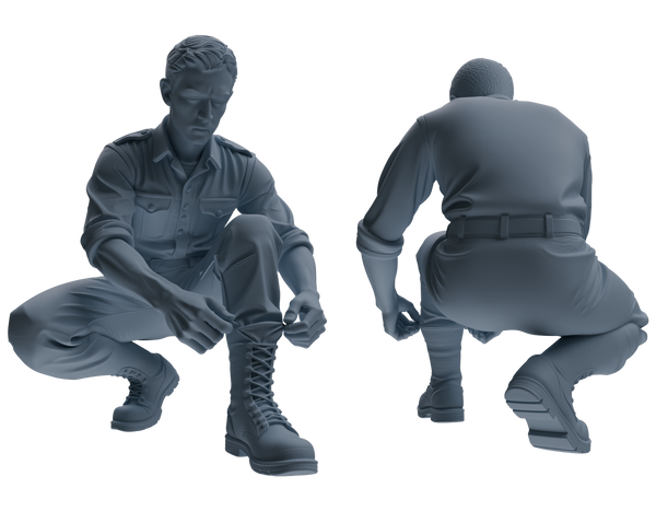 MRY-SFW SSTR175 Miniatures Soldier Model Kit Combat Soldier Pose Modern Model 6 pcs