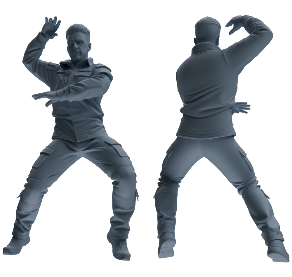 Detail view of MRY-SFW LYGR692 Modern U.S. Military Six-Person Dancing Group Model