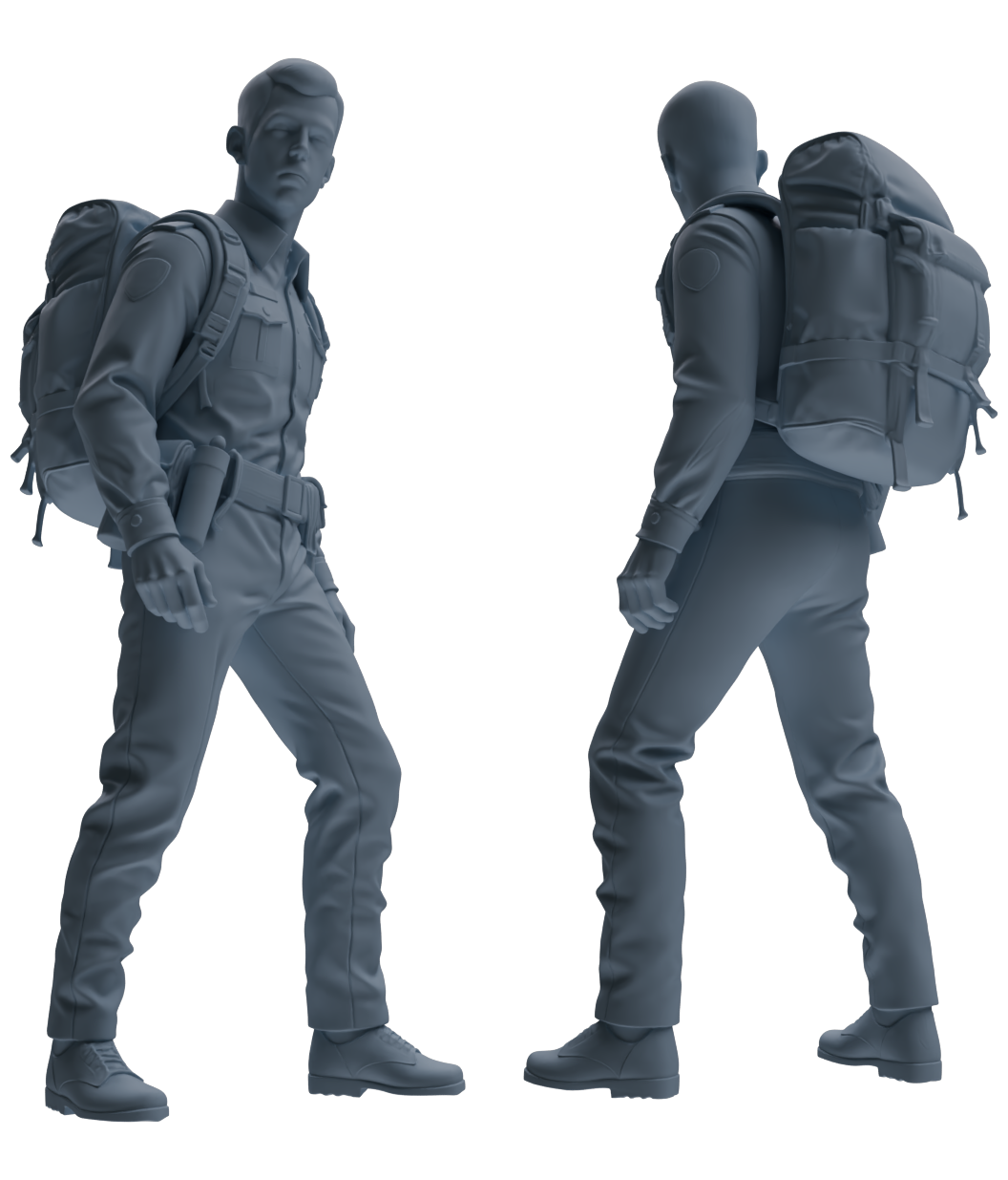 Detail view of MRY-SFW LYGR678 Los Angeles Patrol Police Seven-Person Foot Patrol Group Model