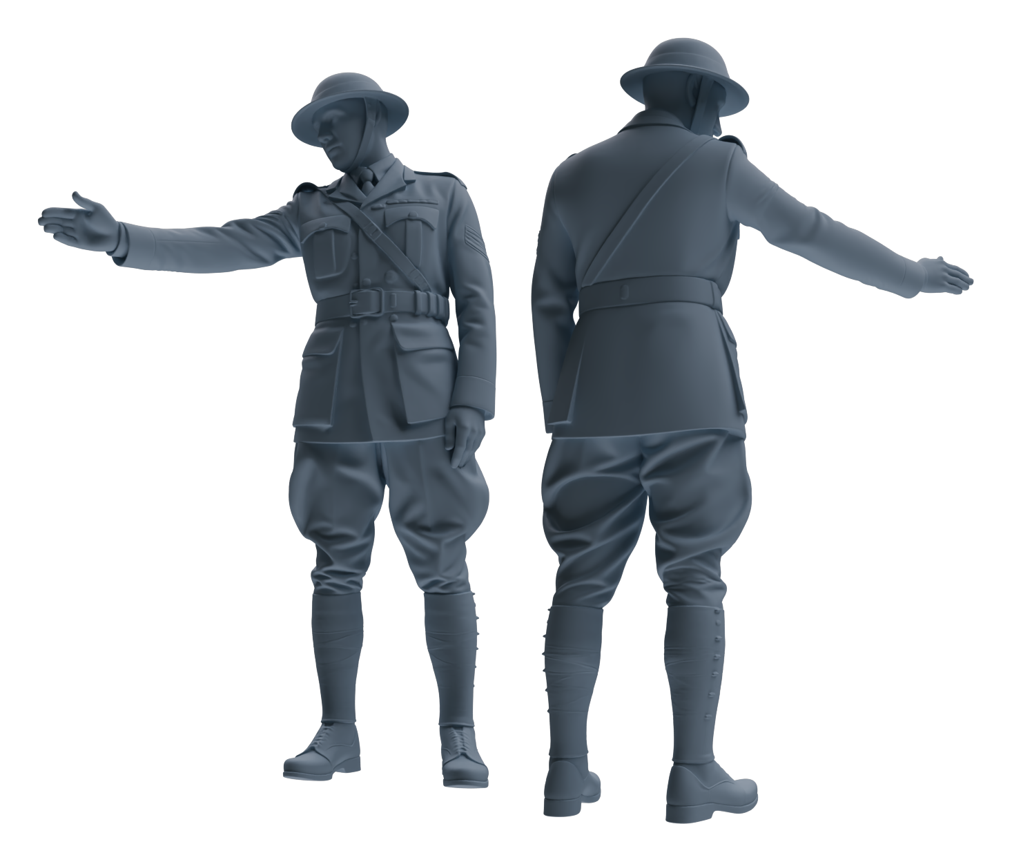 Detail view of MRY-SFW LYGR600 Historical WWII British Army Six-Person Daily Routine 2 Model
