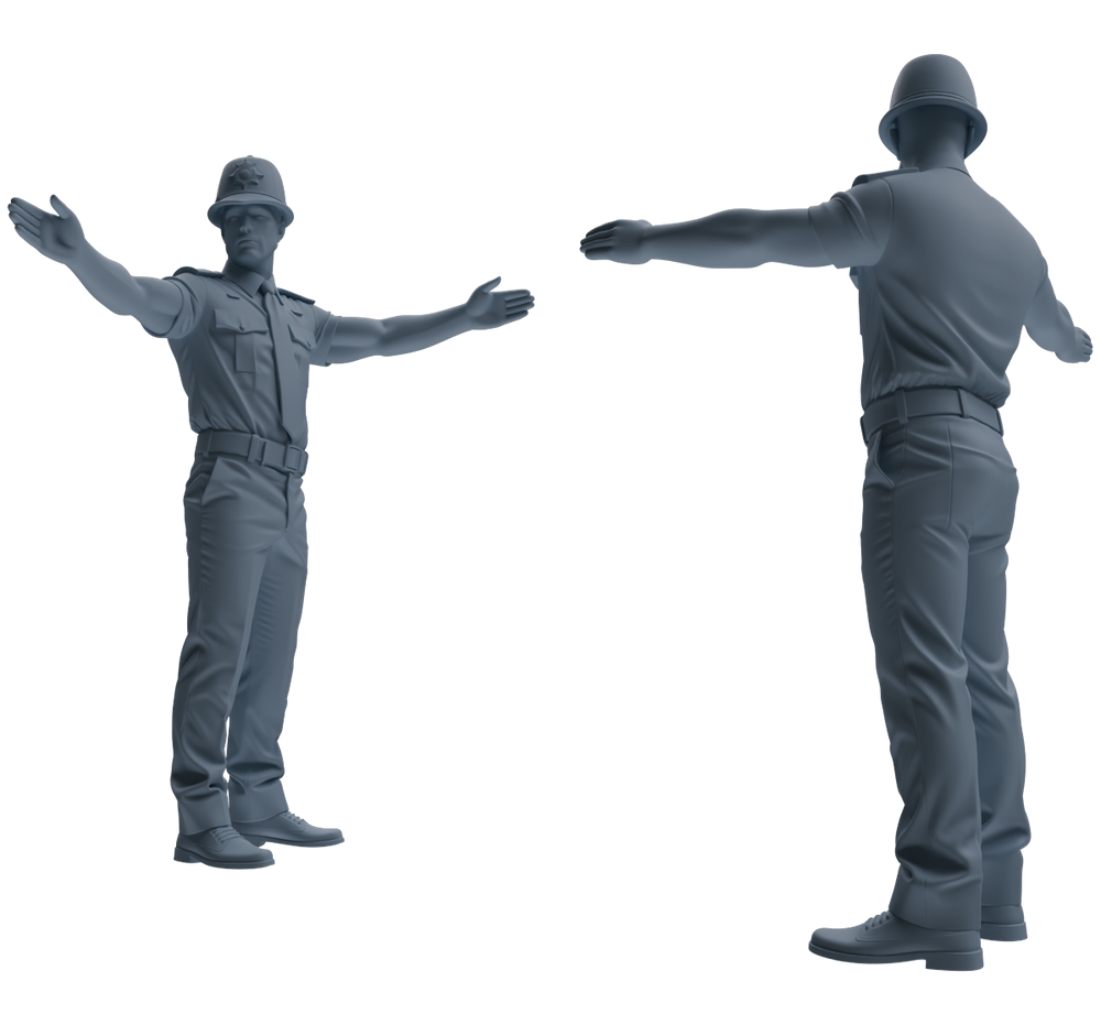 Detail view of MRY-SFW LYGR803 Modern British Police Six-Person Interception Group Model