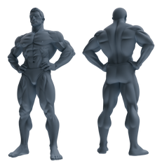 Detail view of MRY-SFW LYTR829 Male Bodybuilder Figure Modern Model 6 pcs Miniature Car Diorama Figures Scene Props Accessories Resin Model