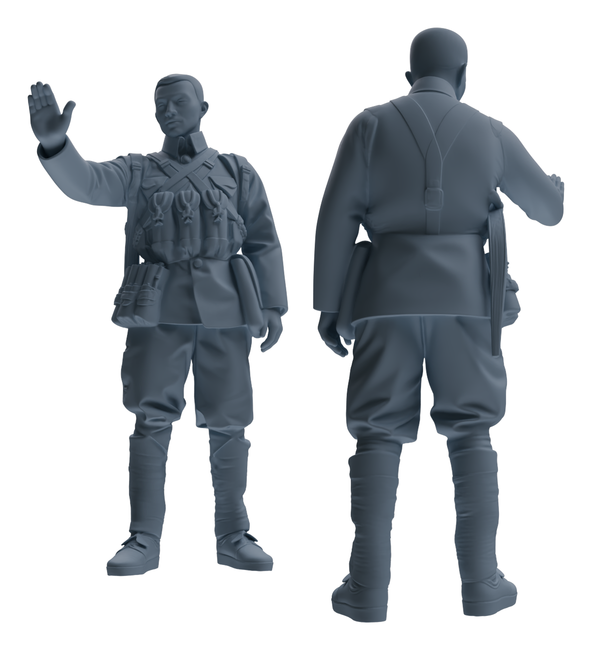 Detail view of MRY-SFW LYGR609 Historical People's Liberation Army Seven-Person Battle Group Model