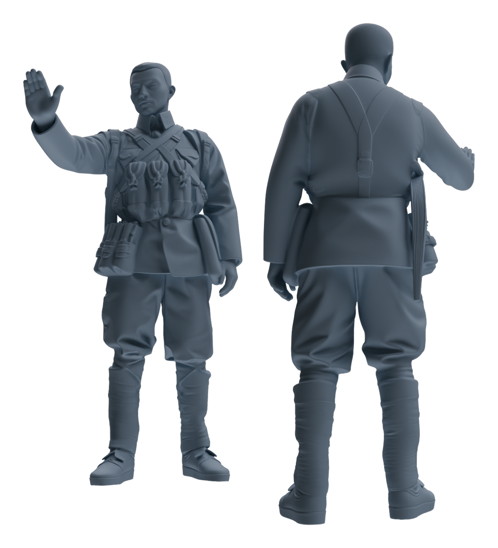 Detail view of MRY-SFW LYGR609 Historical People's Liberation Army Seven-Person Battle Group Model