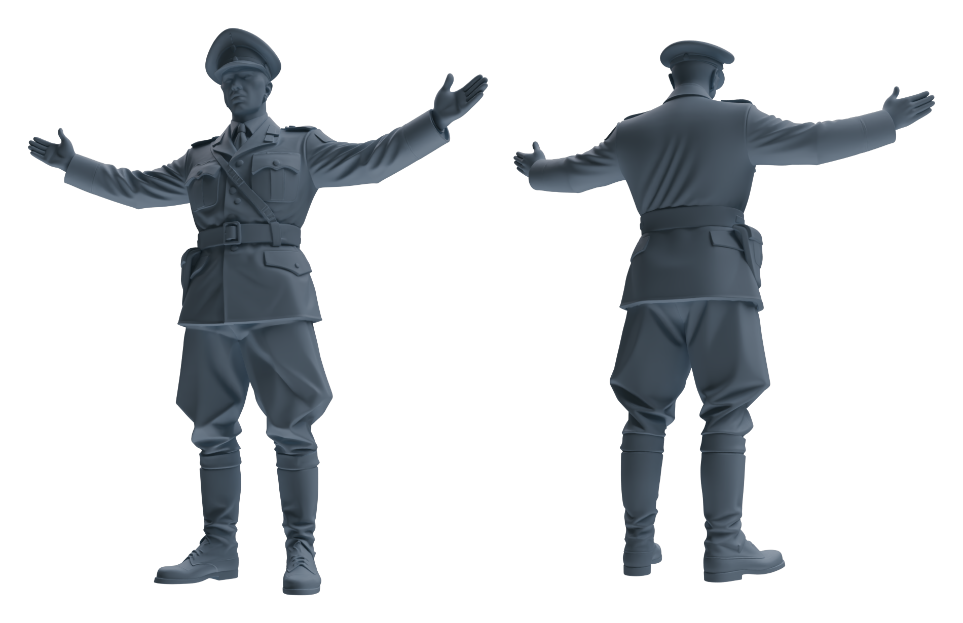 Detail view of MRY-SFW LYGR584 WWII French Army Six-Person Daily Routine 2 Model