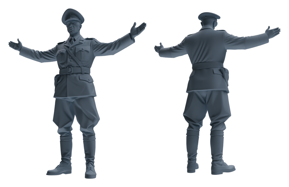 Detail view of MRY-SFW LYGR584 WWII French Army Six-Person Daily Routine 2 Model