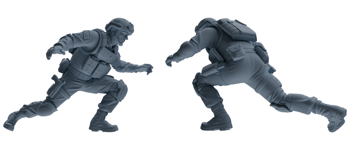 MRY-SFW SSTR207 Miniatures Soldier Model Kit Multi-Pose Combat Soldier Modern Model 6 pcs