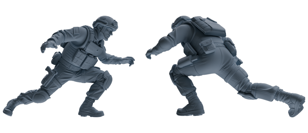 MRY-SFW SSTR207 Miniatures Soldier Model Kit Multi-Pose Combat Soldier Modern Model 6 pcs