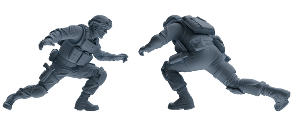 MRY-SFW SSTR207 Miniatures Soldier Model Kit Multi-Pose Combat Soldier Modern Model 6 pcs