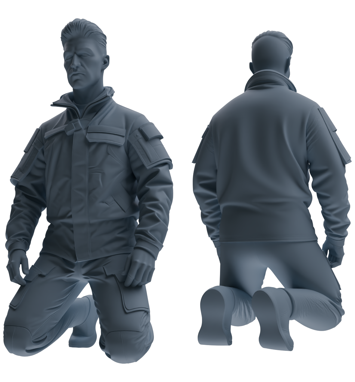 Detail view of MRY-SFW LYGR698 Modern U.S. Military Six-Person Reprimand Group Model