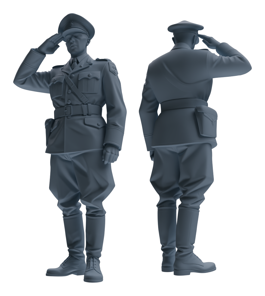 Detail view of MRY-SFW LYGR579 WWII French Army Six-Person Punishment Group Model