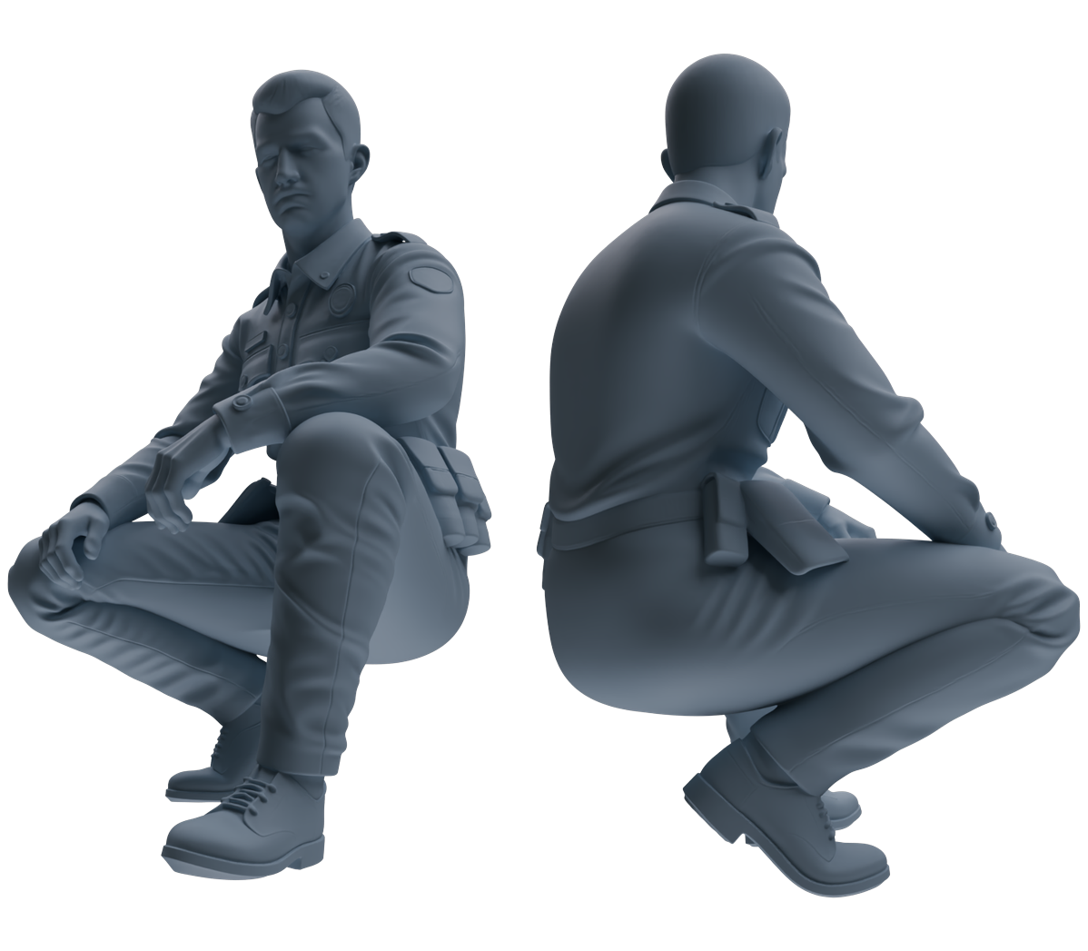 Detail view of MRY-SFW LYGR674 Los Angeles Patrol Police Six-Person Daily Routine Model