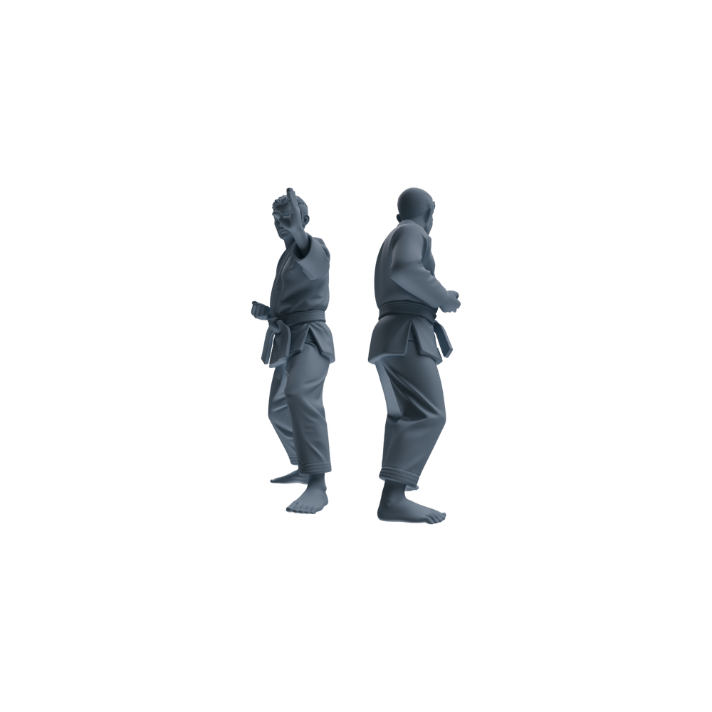 Detail view of MRY-SFW LYTR815 Karate Male Athlete Figure Modern Model 6 pcs Miniature Car Diorama Figures Scene Props Accessories Resin Model