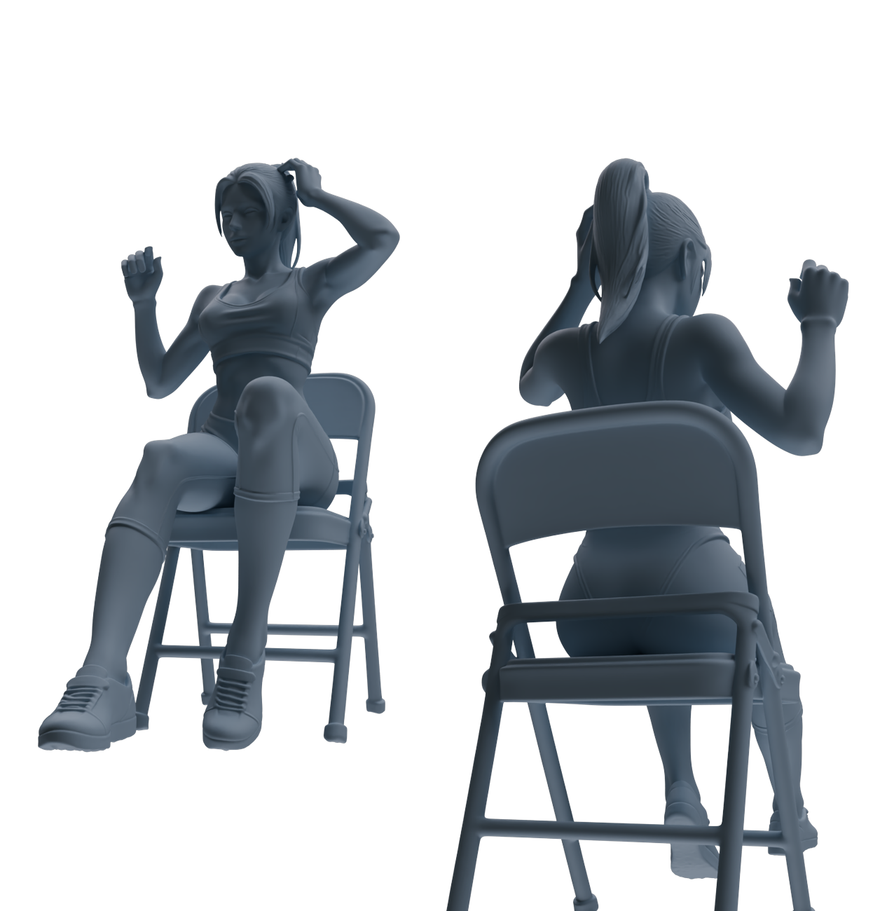 Detail view of MRY-SFW LYTR832 Resting Female Athlete Figure Modern Model 6 pcs Miniature Car Diorama Figures Scene Props Accessories Resin Model