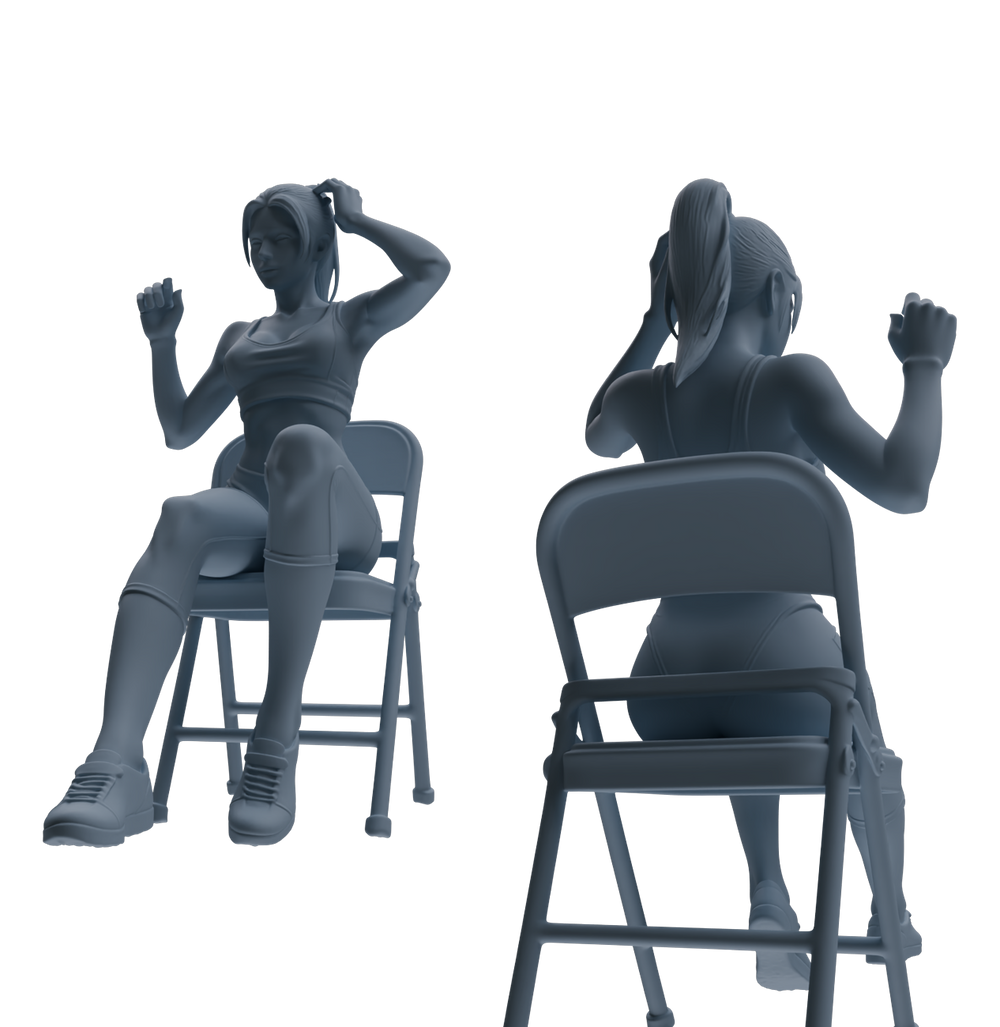 Detail view of MRY-SFW LYTR832 Resting Female Athlete Figure Modern Model 6 pcs Miniature Car Diorama Figures Scene Props Accessories Resin Model