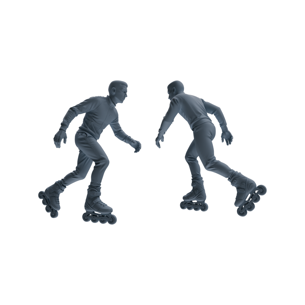Detail view of MRY-SFW LYTR799 Roller Skating Figure Modern Model 5 pcs Miniature Car Diorama Figures Scene Props Accessories Resin Model