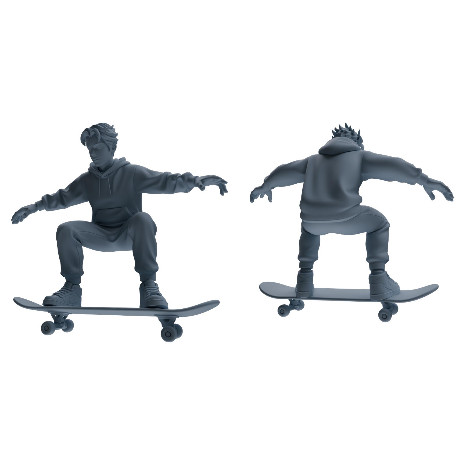 Detail view of MRY-SFW LYTR800 Skateboard Figure Modern Model 5 pcs Miniature Car Diorama Figures Scene Props Accessories Resin Model