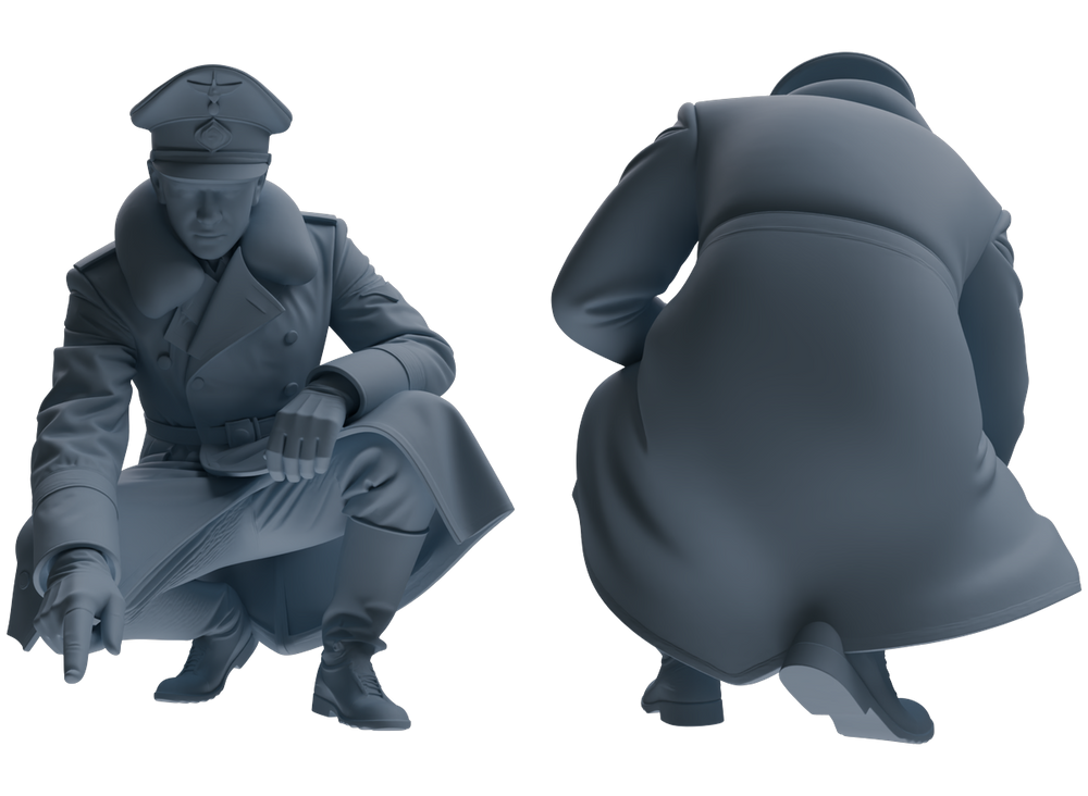 Detail view of MRY-SFW LYGR708 WWII German Army War Scene Six-Person Tactical Designation Group Model