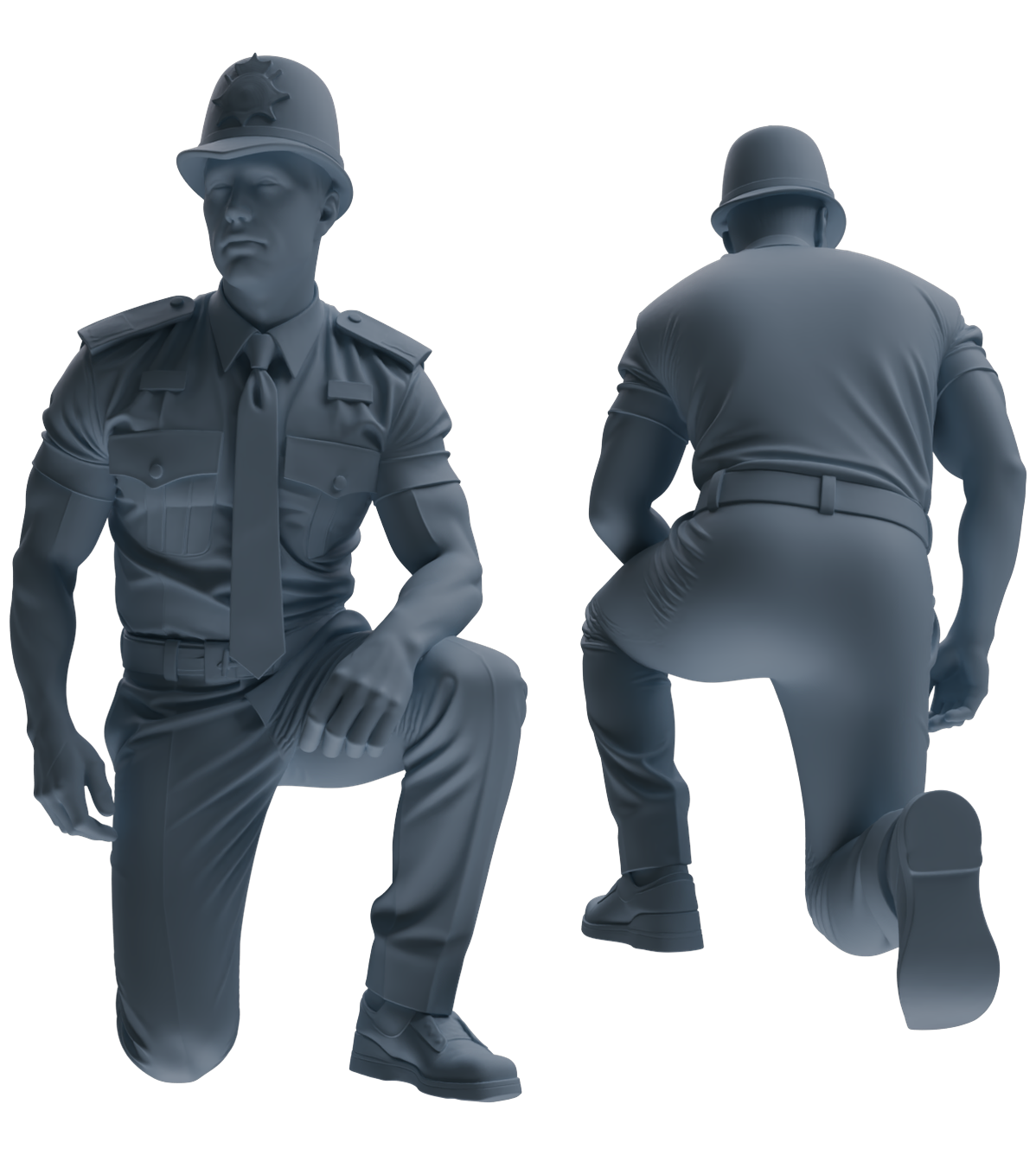 Detail view of MRY-SFW LYGR798 Modern British Police Six-Person Scolding Group Model