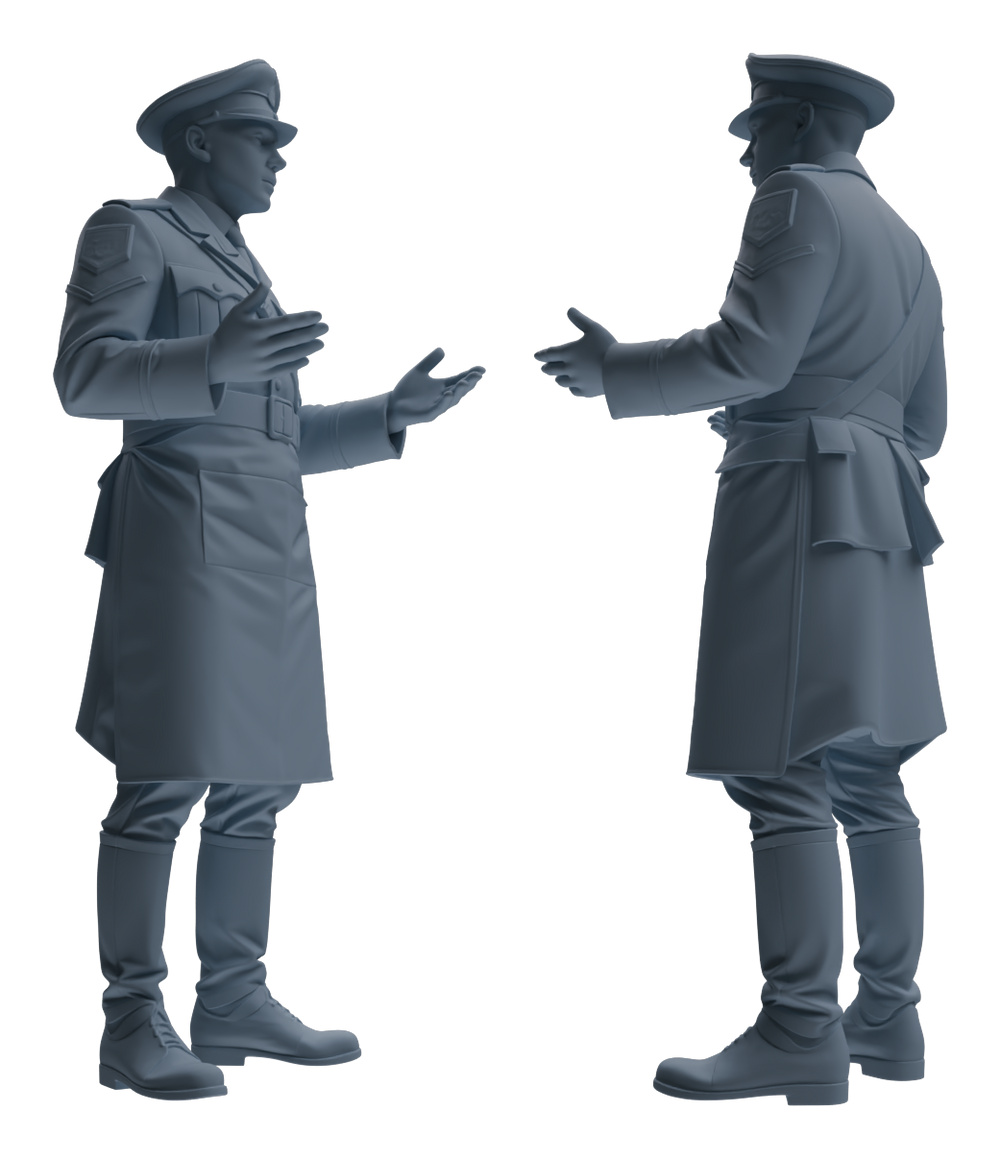 Detail view of MRY-SFW LYGR580 WWII French Army Six-Person Mess Hall Group Model