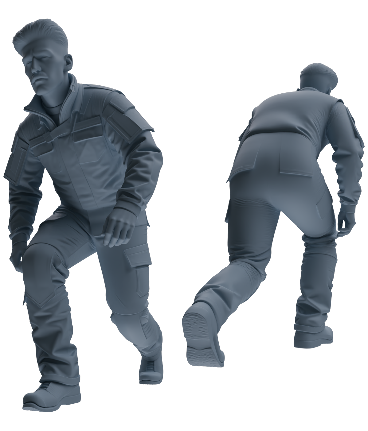 Detail view of MRY-SFW LYGR688 Modern U.S. Military Six-Person Crawling Group Model