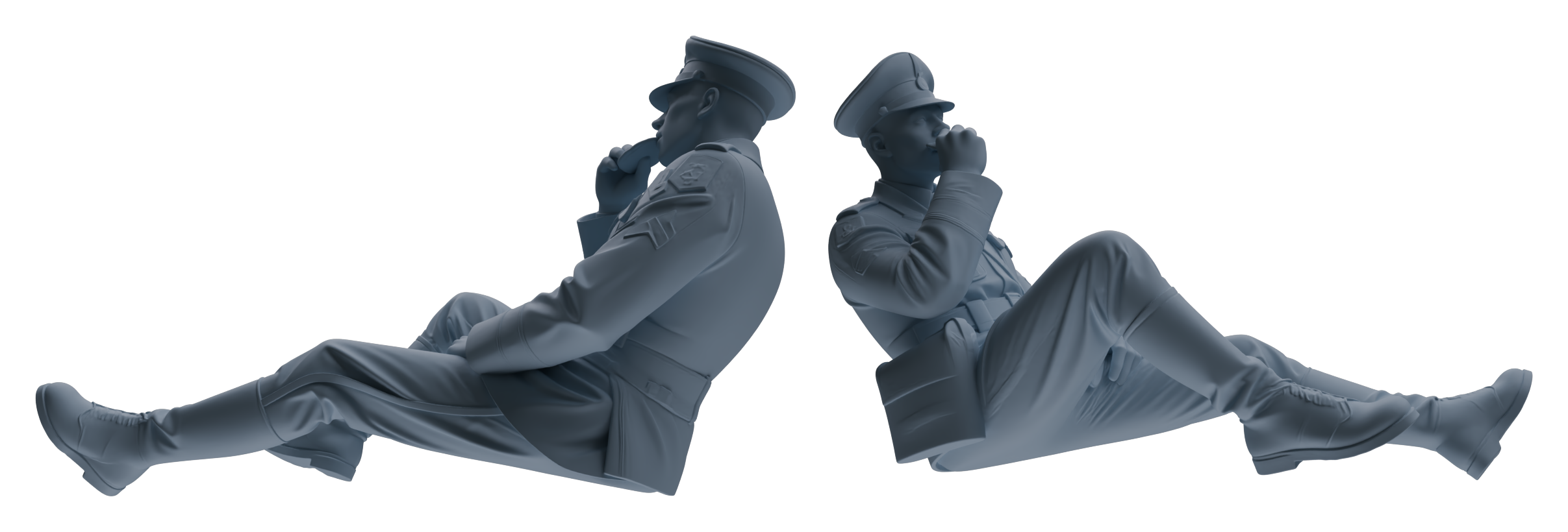Detail view of MRY-SFW LYGR581 WWII French Army Seven-Person Eating Group Model