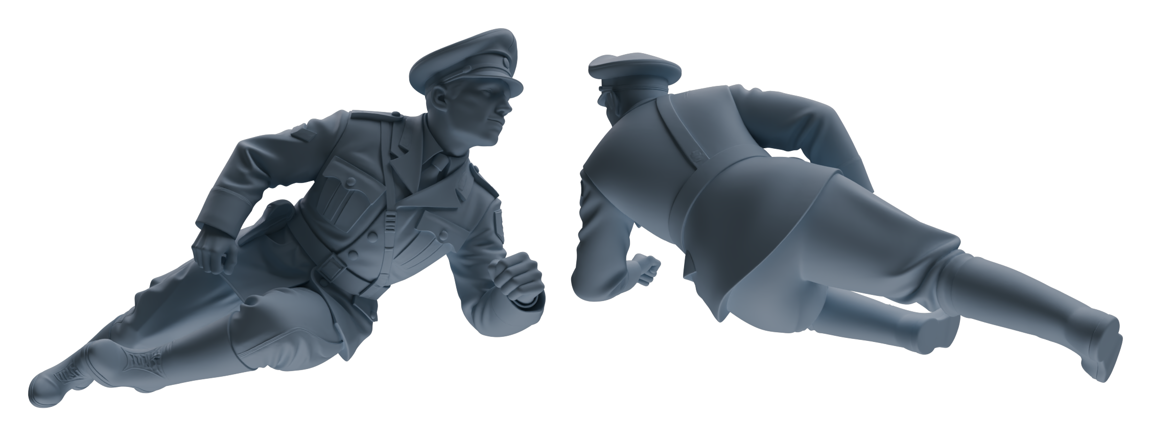 Detail view of MRY-SFW LYGR582 WWII French Army Six-Person Ambush Group Model