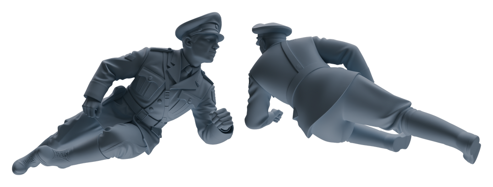 Detail view of MRY-SFW LYGR582 WWII French Army Six-Person Ambush Group Model