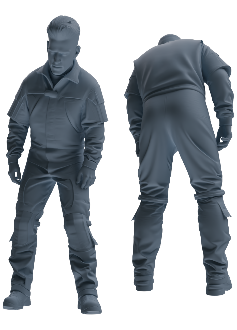Detail view of MRY-SFW LYGR694 Modern U.S. Military Six-Person Saluting Group Model