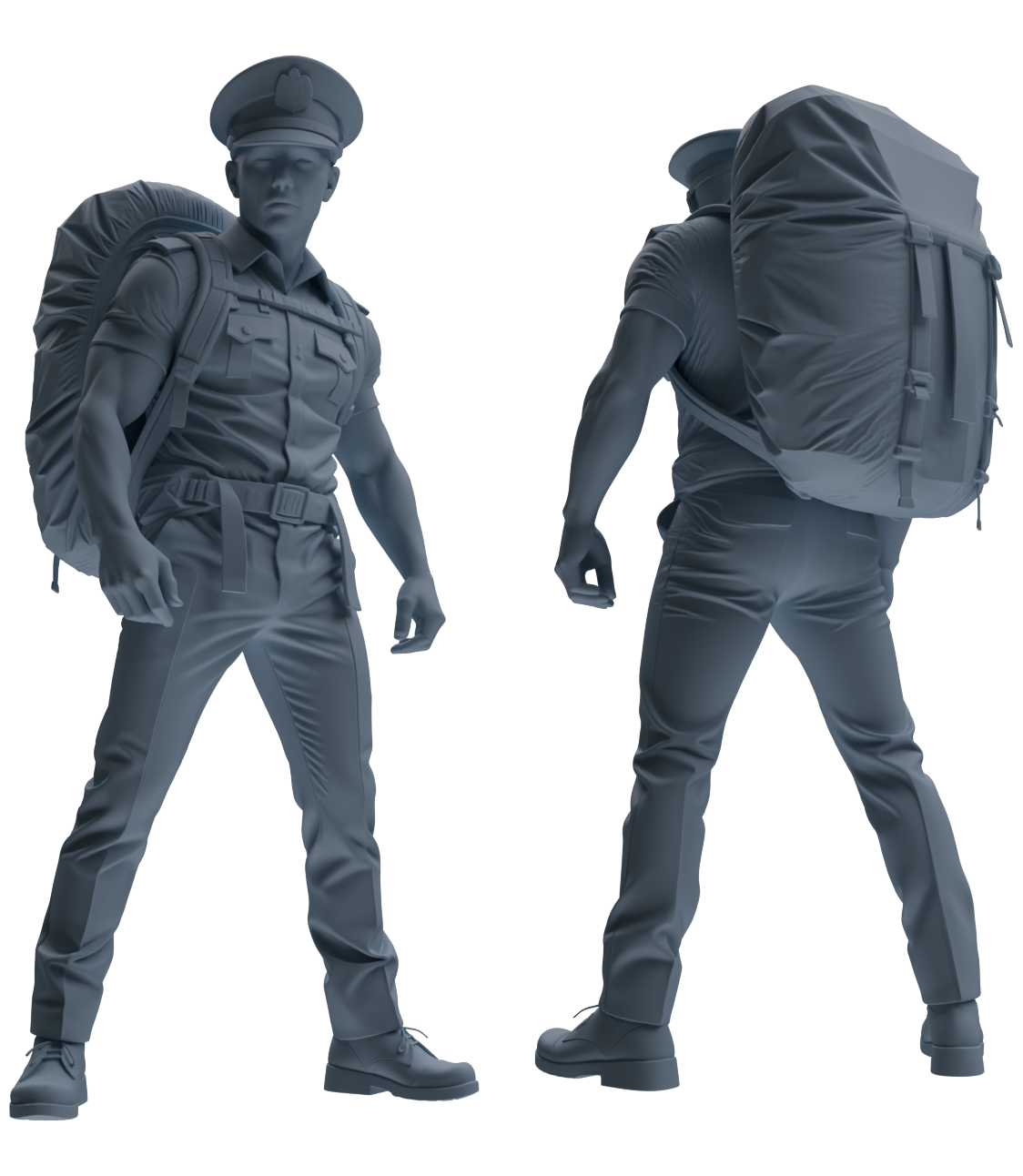 Detail view of MRY-SFW LYGR762 Modern Hong Kong Police Six-Person Carrying Group Model