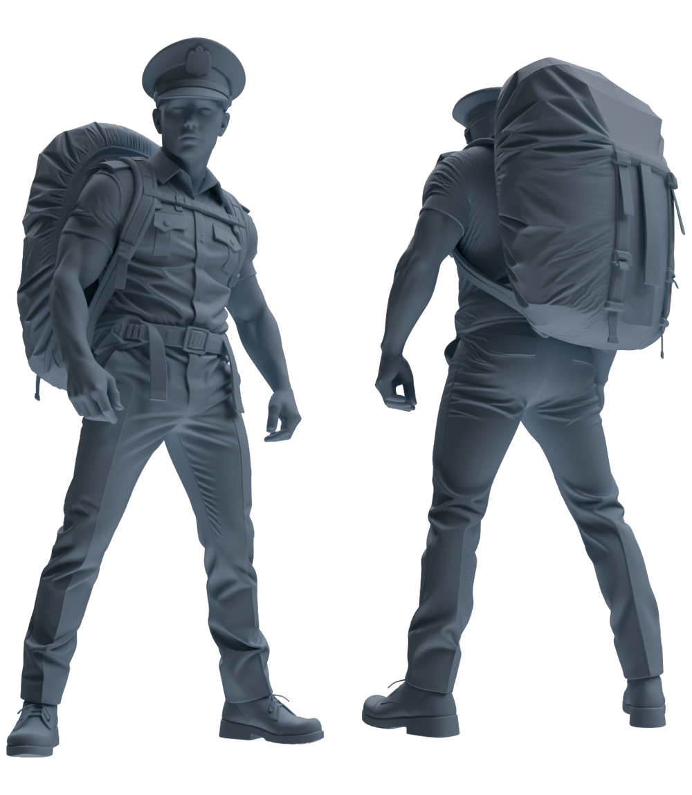 Detail view of MRY-SFW LYGR762 Modern Hong Kong Police Six-Person Carrying Group Model