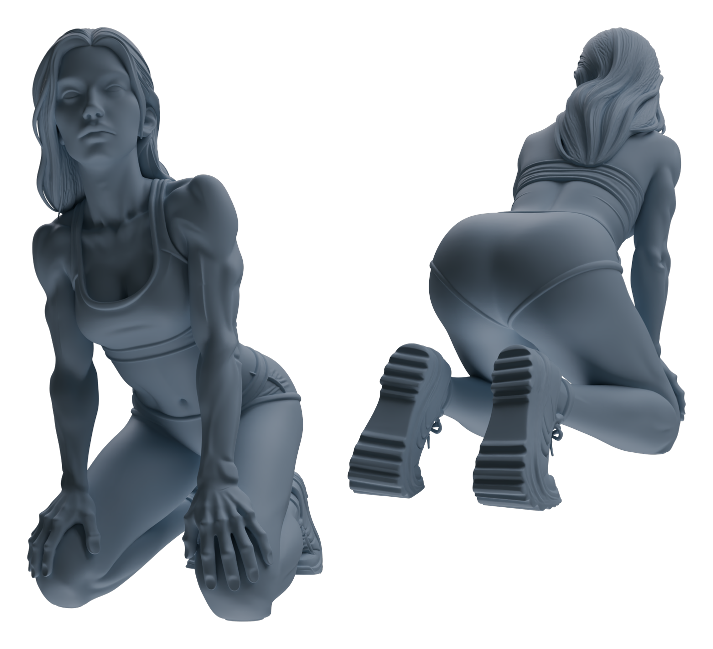 Detail view of MRY-SFW LYTR834 Multi-action Fitness Female Figure Modern Model 6 pcs Miniature Car Diorama Figures Scene Props Accessories Resin Model