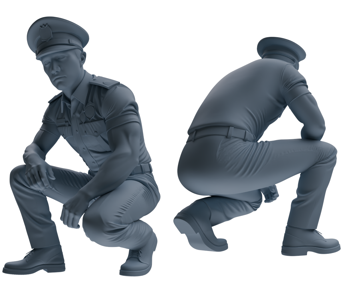 Detail view of MRY-SFW LYGR766 Modern Hong Kong Police Six-Person Daily Routine Model