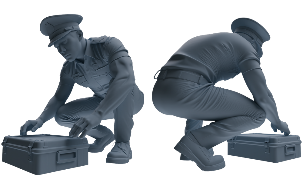Detail view of MRY-SFW LYGR772 Modern Hong Kong Police Six-Person Combat Readiness Group Model