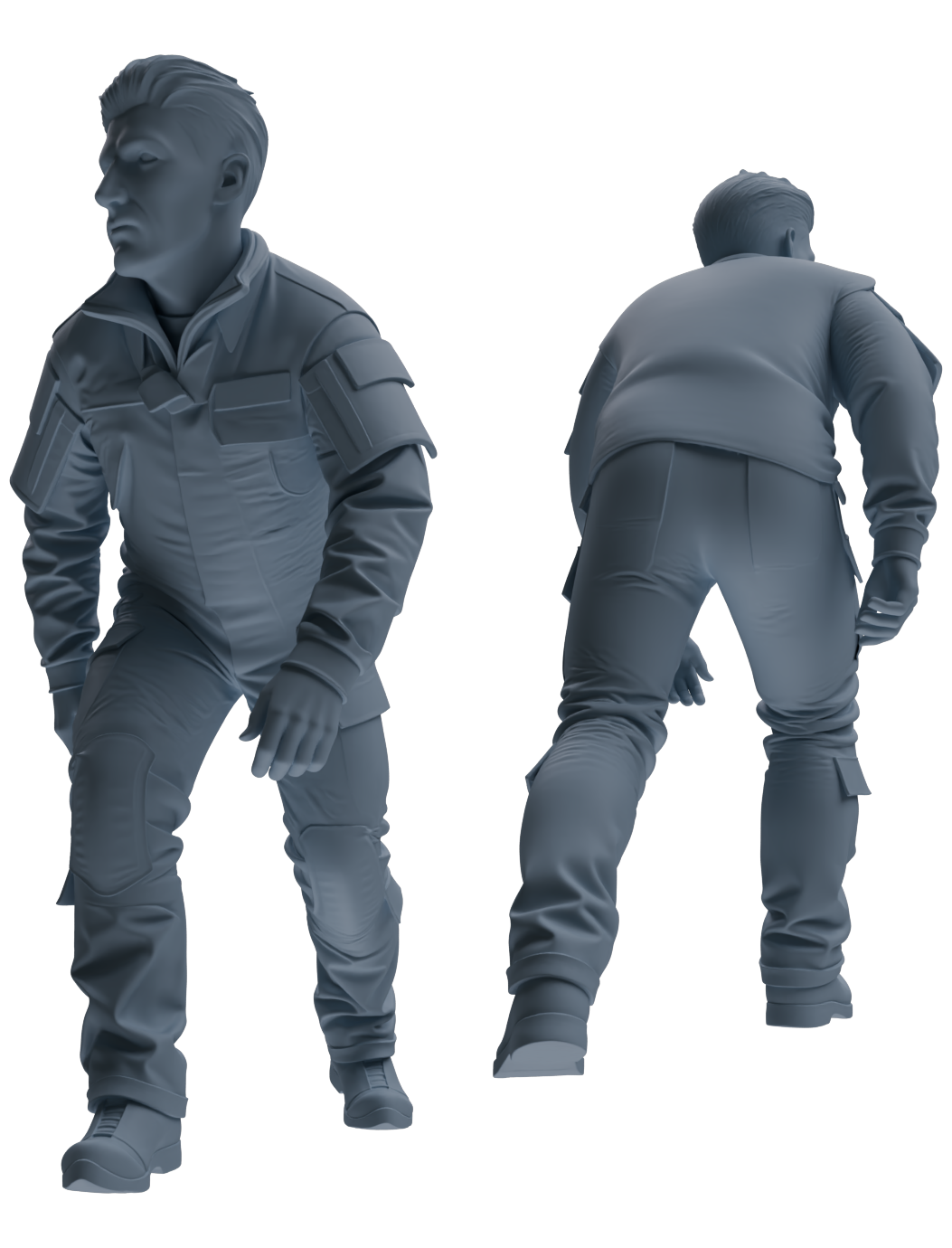Detail view of MRY-SFW LYGR701 Modern U.S. Military Six-Person Tactics Group Model