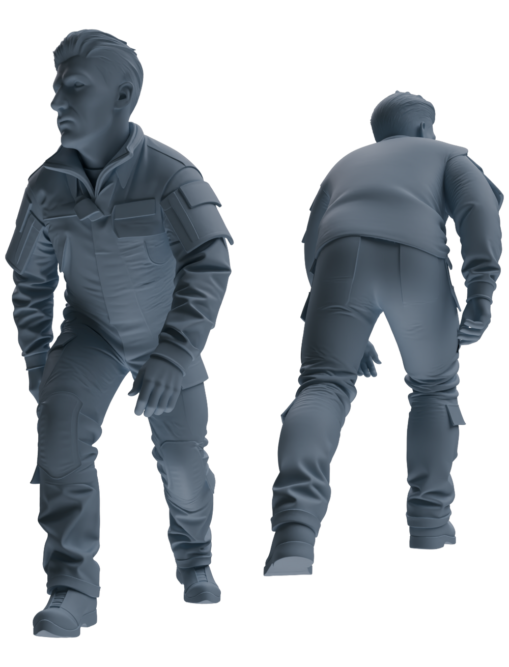 Detail view of MRY-SFW LYGR701 Modern U.S. Military Six-Person Tactics Group Model