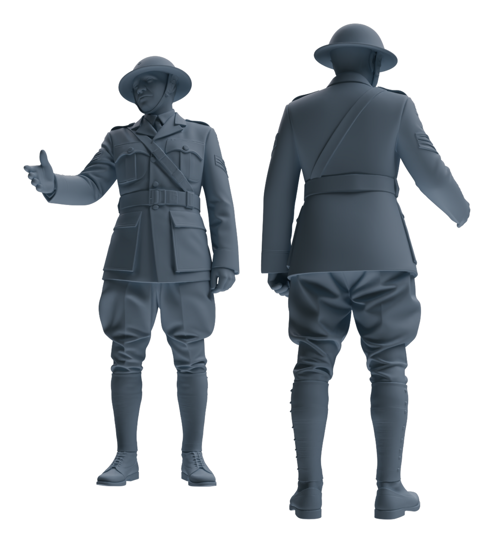 Detail view of MRY-SFW LYGR599 Historical WWII British Army Six-Person Daily Routine Model