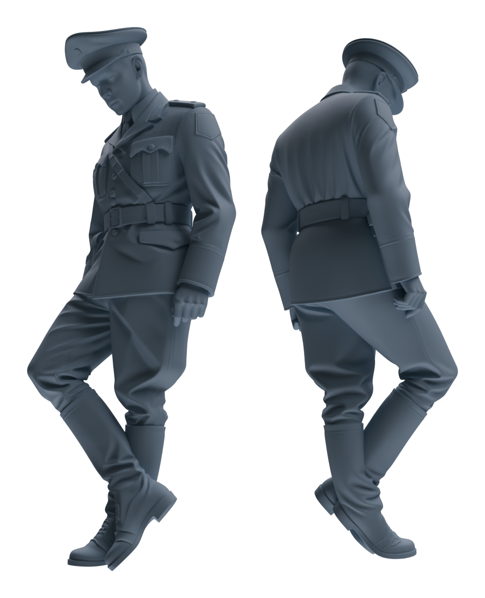 Detail view of MRY-SFW LYGR585 WWII French Army Seven-Person Daily Routine 3 Model