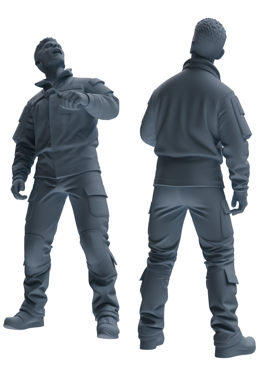Detail view of MRY-SFW LYGR697 Modern U.S. Military Six-Person Entertainment Group Model