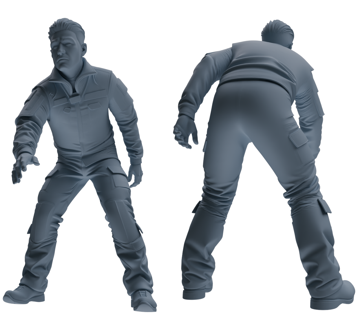 Detail view of MRY-SFW LYGR687 Modern U.S. Military Six-Person Groping Group Model