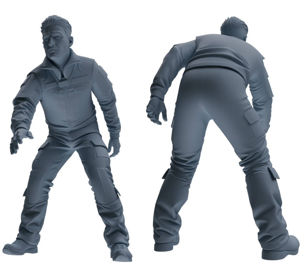 Detail view of MRY-SFW LYGR687 Modern U.S. Military Six-Person Groping Group Model