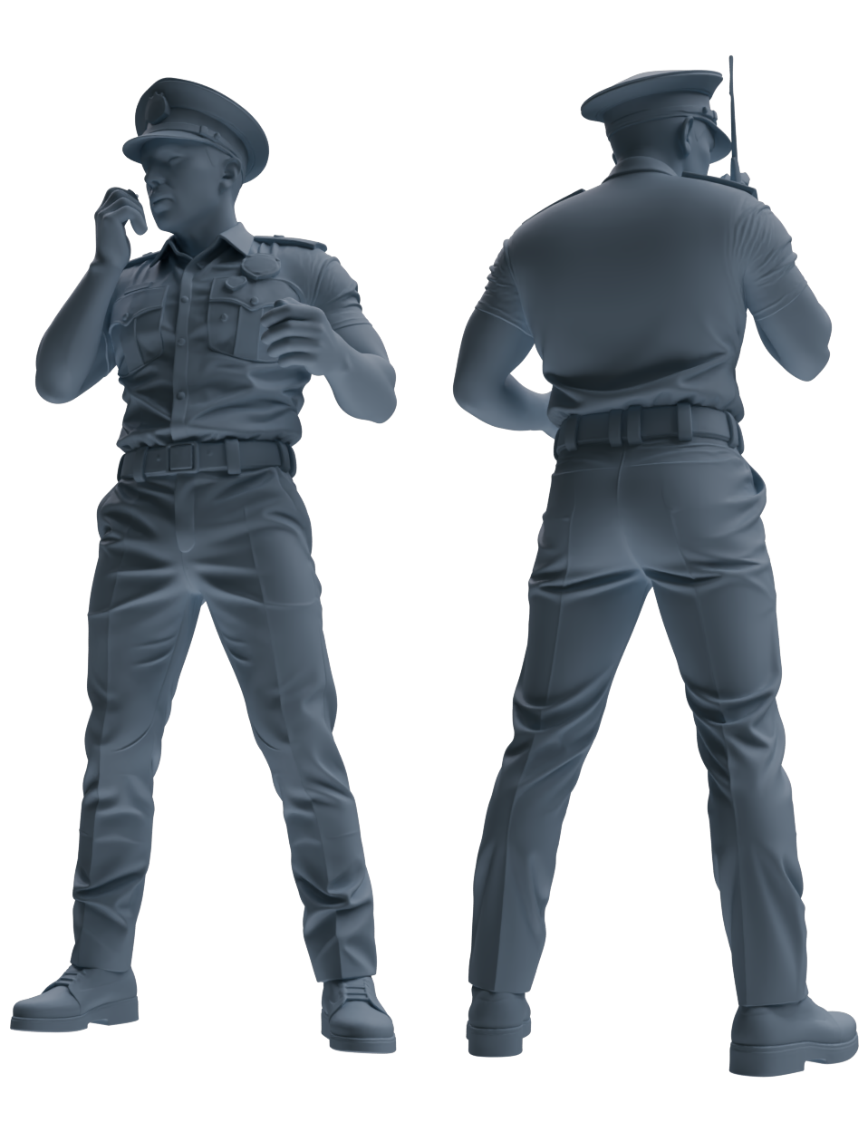 Detail view of MRY-SFW LYGR773 Modern Hong Kong Police Seven-Person Blocking Group Model