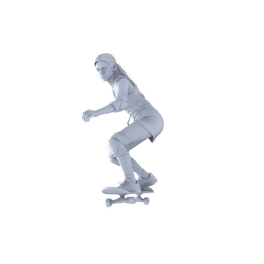 Detail view of MRY-SFW LYTR553 Modern Street Skateboarders Pose Group of 6 Miniature Car Diorama Figures Scene Props Accessories Resin Model