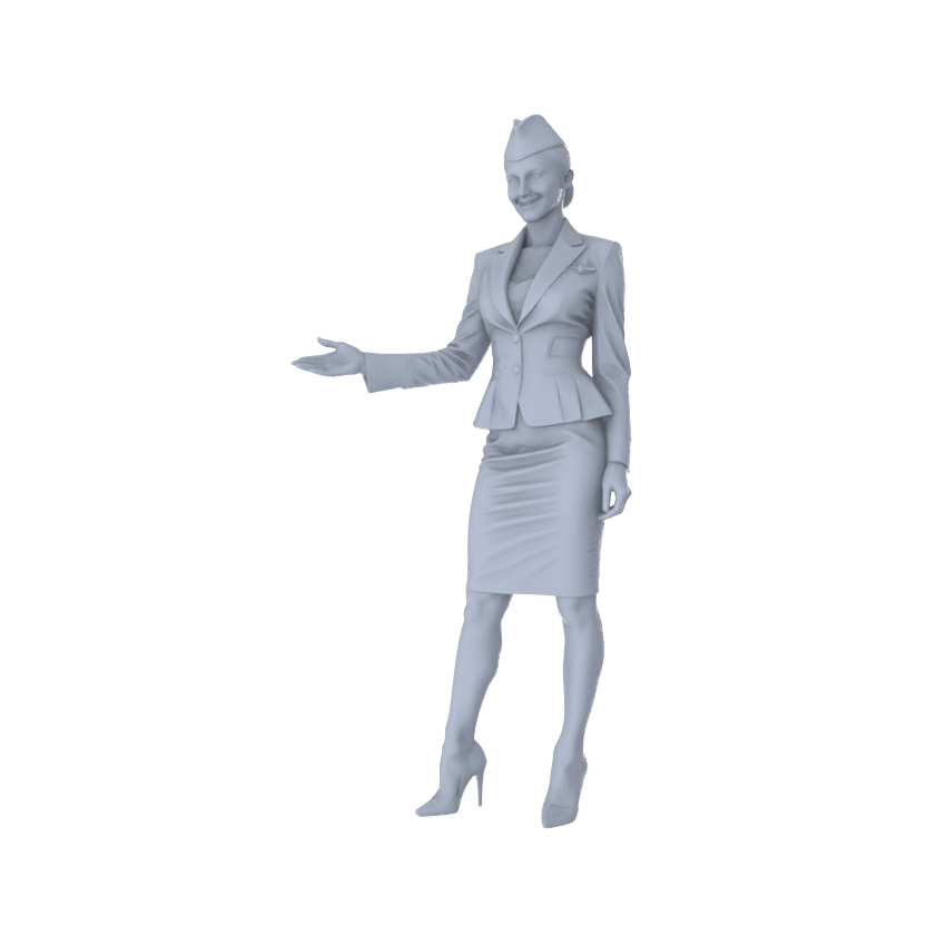 Detail view of MRY-SFW LYTR555 Modern Flight Attendants Pose Group of 6 Miniature Car Diorama Figures Scene Props Accessories Resin Model