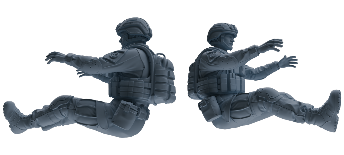 MRY-SFW SSTR182 Miniatures Soldier Model Kit Multi-Purpose Soldier Pose Modern Model 6 pcs