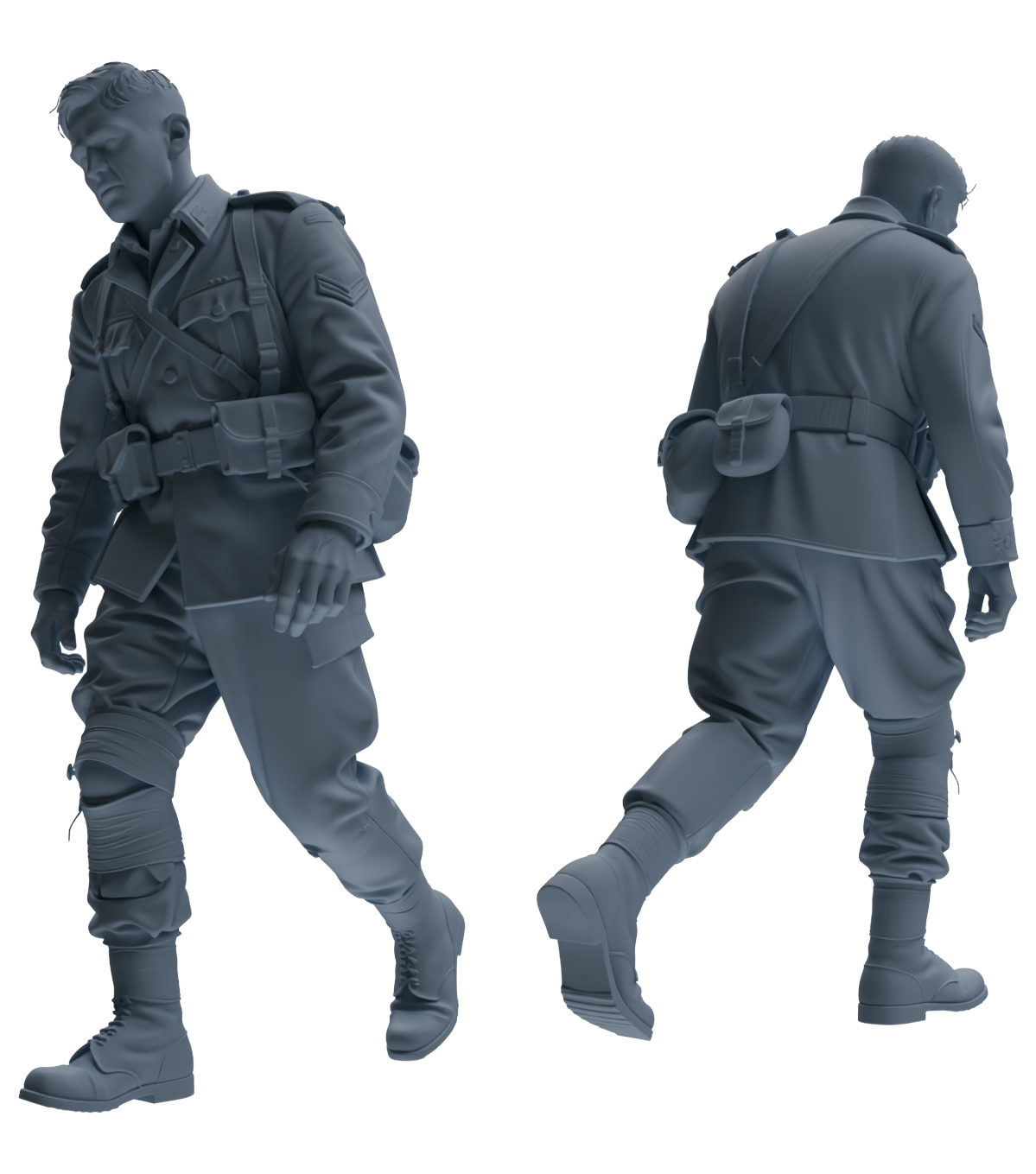 MRY-SFW SSTR181 Miniatures Soldier Model Kit Combat Soldier Pose Modern Model 6 pcs