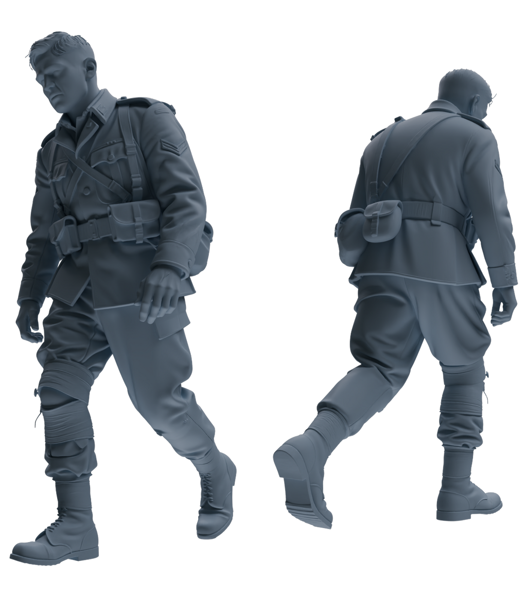 MRY-SFW SSTR181 Miniatures Soldier Model Kit Combat Soldier Pose Modern Model 6 pcs