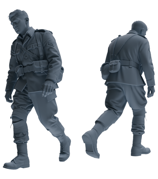 MRY-SFW SSTR181 Miniatures Soldier Model Kit Combat Soldier Pose Modern Model 6 pcs